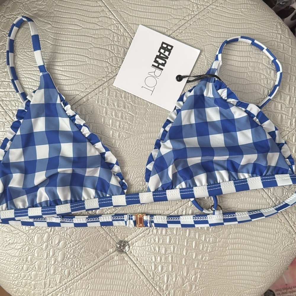 BEACH RIOT- Blue Gingham Bikini Set - Picture 6 of 6